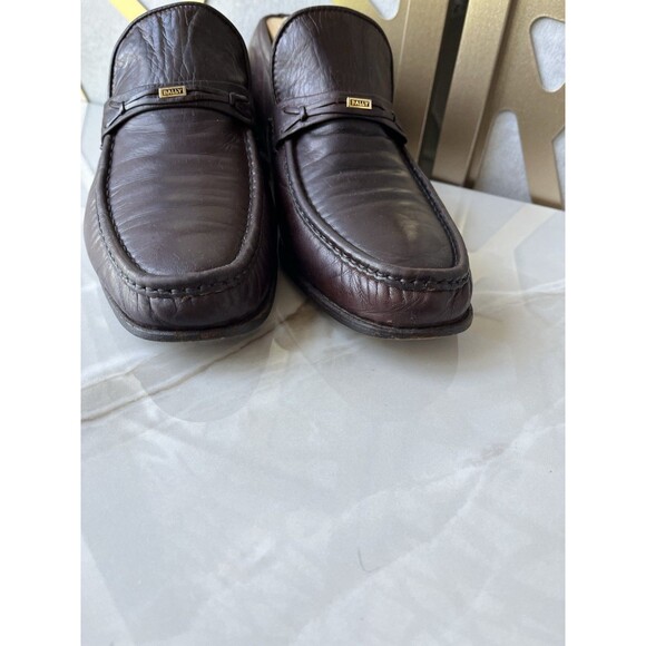 Vtg Bally Men Brown Leather Penny Loafers Slip On Shoes 10.5 N main image 5